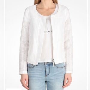 Armani Exchange textured collarless jacket